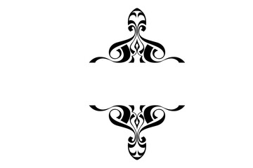Line Art Ornament Border With Transparent Background