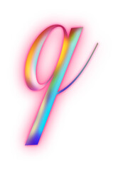 q Pink light Alphabet Lowercase