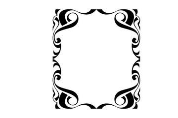 Line Art Ornament Border With Transparent Background