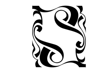 Line Art Ornament Border With Transparent Background