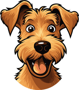 recommend clip art: Isolated Happy / Surprised Cartoon Clipart Terrier Dog Transparent Background