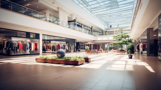 clothes in shopping mall, superstore, trading area