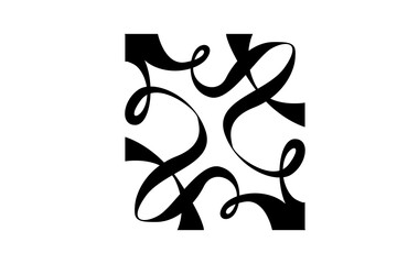 Line Art Ornament Border With Transparent Background