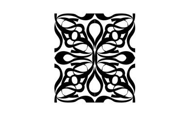 Line Art Ornament Border With Transparent Background