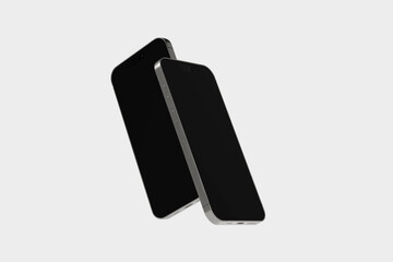 Realistic two mobile blank mockup