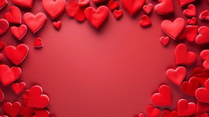 Valentines day background with red heart cut outs