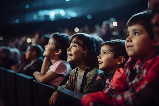 diverse shot of young kids watching esports competition event at gaming conference