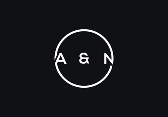 Initial Letter AN circle Logo Design Vector Template. Abstract Letter AN Logo Design