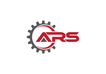 Initial Letter ARS Logo Design Vector Template. Gear Alphabet ARS Symbol