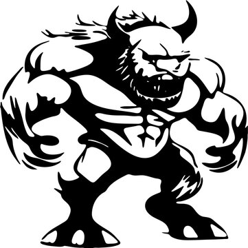 illustration of a manwolf