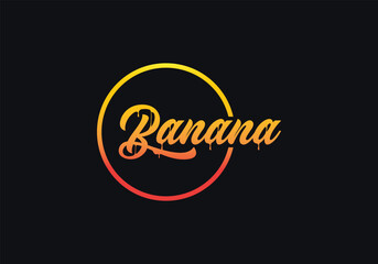 Initial Banana text Logo Design Vector Template. Graphic Alphabet Banana Symbol