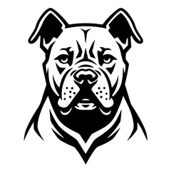 American Pitbull Logo Monochrome Design Style