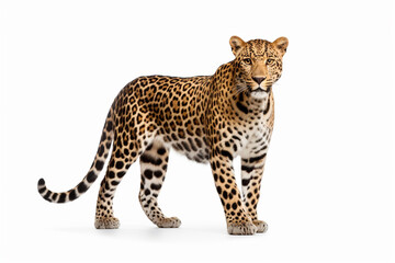 leopard in front of white background generative ai