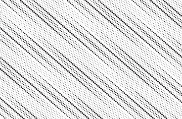 Obraz premium Diagonal, oblique, slanting dots lines, stripes geometric vector pattern. Abstract halftone texture and background. Vector illustration. 