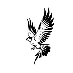 falcon Flying Logo Monochrome Design Style