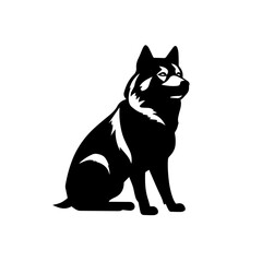 Guard Dog Logo Monochrome Design Style