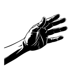 Hand Logo Monochrome Design Style