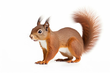 Fototapeta premium squirrel on a white background generative ai