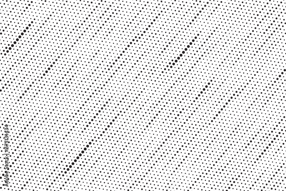 Poster Diagonal, oblique, slanting dots lines, stripes geometric vector pattern. Abstract halftone texture and background. Vector illustration.	