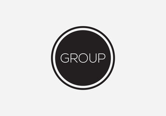 Group Text Vector Template. Abstract text circle design