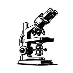 Microscope Logo Monochrome Design Style