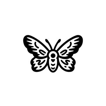 moth Logo Monochrome Design Style