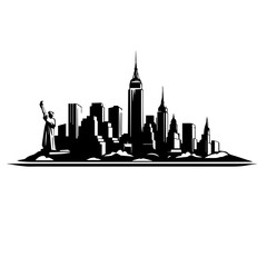 New York City Logo Monochrome Design Style - obrazy, fototapety, plakaty
