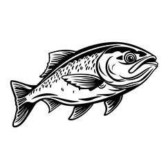Salmon Logo Monochrome Design Style