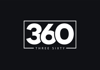 360 text shape. 360 Template Design. 360 Illustration Blue Elegant White Background