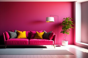 AI-generated illustration of a modern interior design for a living room
