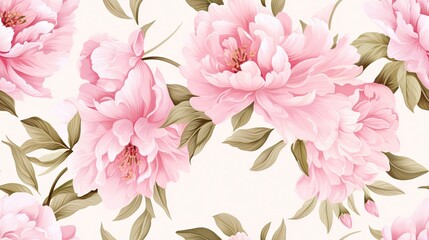  a close up of a pink flower on a white background with lots of green leaves and a few pink flowers.  generative ai