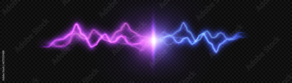 Aufkleber abstract flash of light with elements of electric discharge, lightning. high current, power. vector 