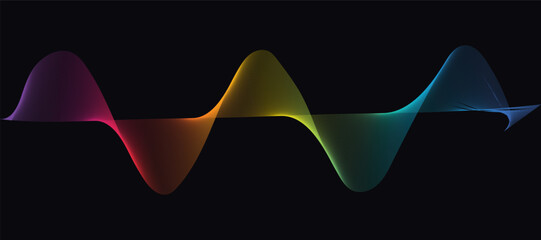Wavy shape with Rainbow colors. Vector illustration