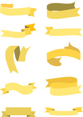 Golden Ribbon Illustration Set