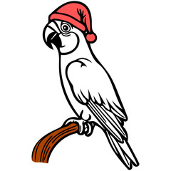 A Festive Feathered Friend: Celebrate the Holidays with This Adorable Parrot Wearing a Christmas Hat Graphic