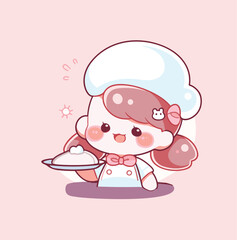 Cute girl with cake