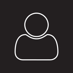 User icon vector. Profile symbol in trendy flat style. Profile vector icon illustration isolated on black background