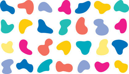 Organic abstract colorful shapes. Collection of random liquid irregular forms. Vector illustration	