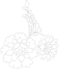 Flowers hand drawn line ar