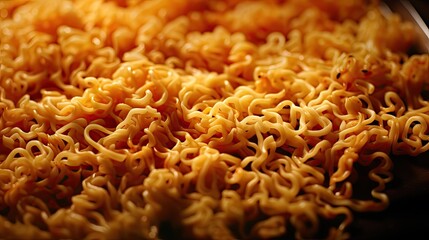  a close up of a plate of noodles with a lot of noodles on top of it and a fork in the middle of the plate.  generative ai