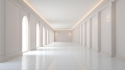 interior empty product corridor background illustration floor architecture, room space, modern neon...