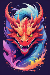 dragon character mascot e-sport logo design , Dragon Illustration 