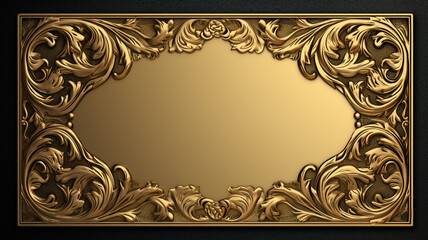 Golden rectangular plate for text