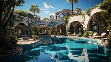 Obraz na płótnie Canvas Luxury Villa with Pool in a Tropical Resort