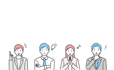 ひらめいている表情のビジネスパーソン