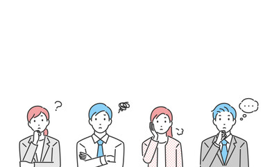 悩んでいる表情のビジネスパーソン