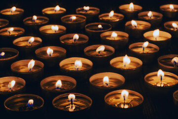 burning candles in the dark memory 