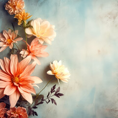 Beautiful vintage flowers with copy space background, ai design