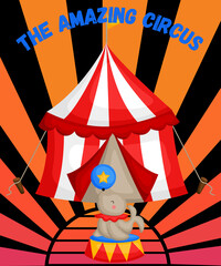 The amazing circus, funny drawing, funny graphics.