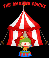 The amazing circus, funny drawing, funny graphics.